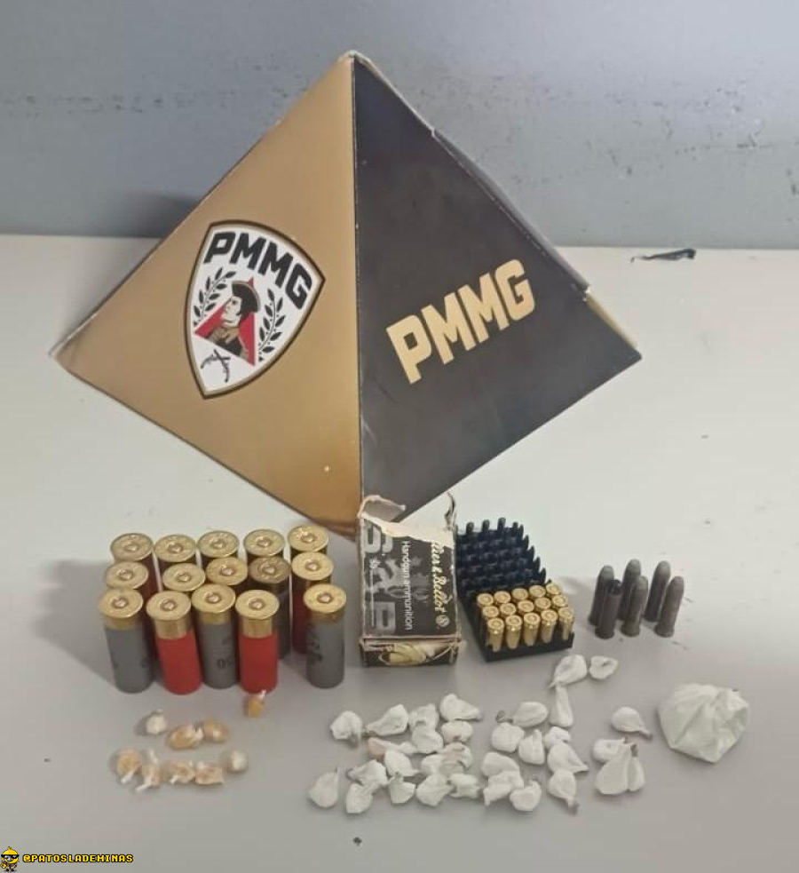 Polícia Militar prende homem por tráfico de drogas e posse de munições na zona rural de Patos de Minas